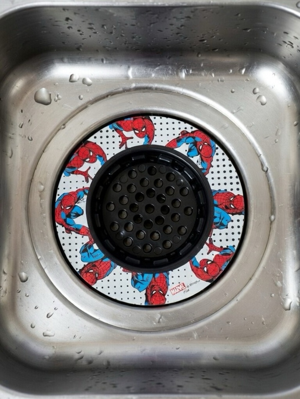 Marvel Spider-Man Sink Strainer - Red & Blue Comic Design